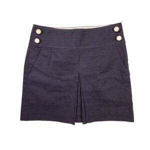 J. Crew Navy w/ Pockets & Gold Accent Buttons Sailor Mini Skirt Women's Size 4